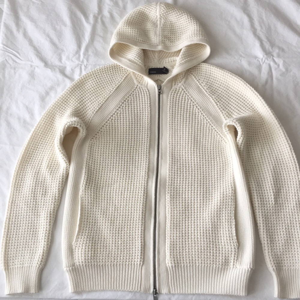 Vince Cotton Knit Full zip hoodie